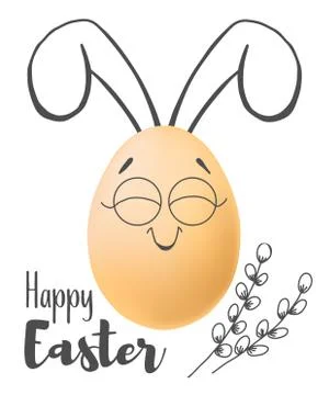 Realistic eggs with painted elements. Happy easter. Vector Illustrazione stock