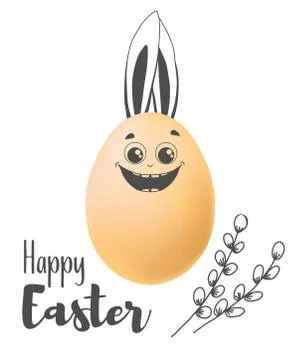 Realistic eggs with painted elements. Happy easter. Vector Illustrazione stock