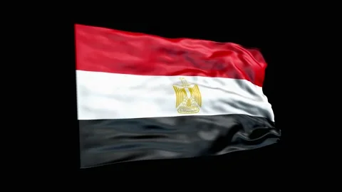Realistic Egypt flag is waving 3D animation. National flag of Egypt. 4K Egypt Stock Footage 164268684