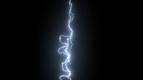 Realistic Electric Lightning Bolt Strike with Thunderstorm Flash Stock-Footage 344763714