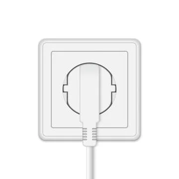 Realistic electric socket with plug Illustrazione stock