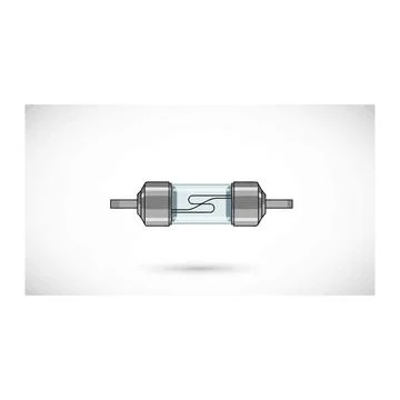 Realistic electrical fuse with shadow with electrical safety Stock Illustration
