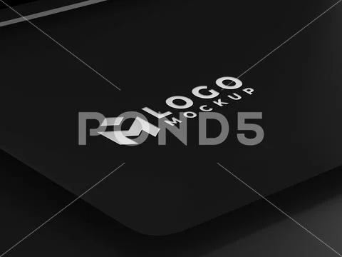 Realistic embossed metallic silver logo mockup - PSD Template PSD-Vorlage
