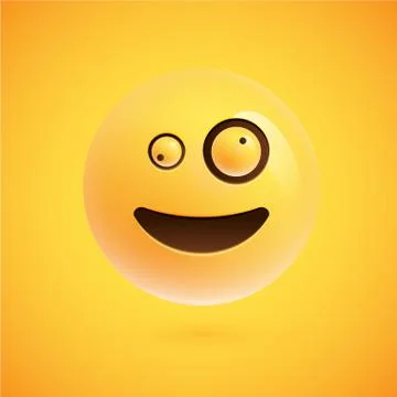 Realistic emoticon, vector illustration Stock Illustration