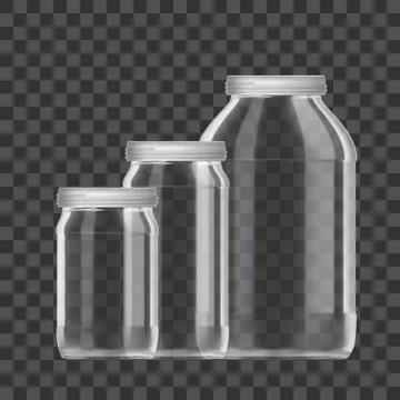 Realistic Empty 3L Glass Jar Set Isolated On White Background Stock Illustration
