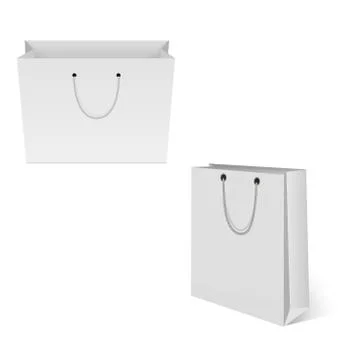 Realistic empty bag for shopping with shadow. Vector illustration Stock Illustration