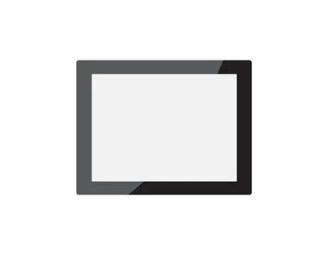 Realistic empty black horizontal picture frame isolated on white background. イラスト素材