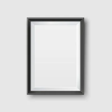 Realistic Empty Black Picture Frame Mockup. Realistic empty black picture frame Stock Illustration
