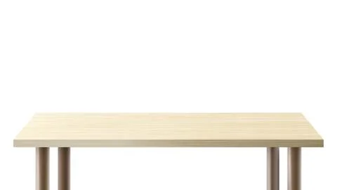 Realistic Empty Clear Wooden Table On White Illustration