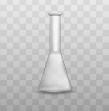 Realistic empty glass beaker with triangle bottom shape Stockillustratie