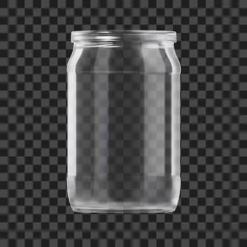 Realistic Empty Glass Jar Isolated On Dark Background 库存插图
