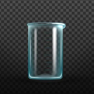 Realistic Empty Laboratory Glass Beaker Vector Stockillustratie