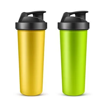 Realistic empty plastic protein shaker, mixer or drink bottle Stock Illustration