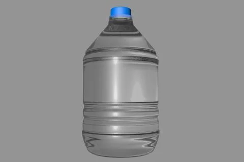 Realistic Empty Plastic Water Bottle - 3D Render Stock Illustration