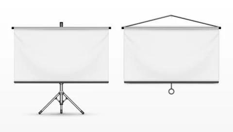 Realistic Empty Projection Screen Or Presentation Board Illustrazione stock