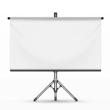 Realistic Empty Projection Screen Or Presentation Board Stock Illustration