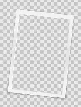 Realistic empty rectangle photo frame overlay mockup isolated. Paper vintage Stock Illustration