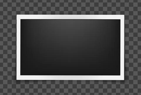 Realistic empty rectangle photo frame mockup isolated. Paper vintage instant Stock Illustration