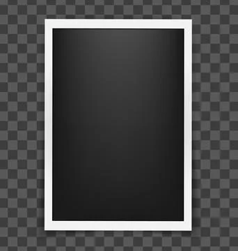 Realistic empty rectangle photo frame mockup isolated. Paper vintage instant Stock Illustration