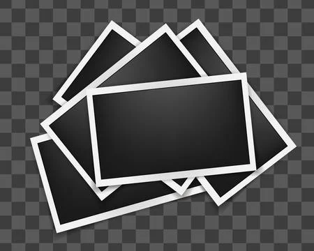 Realistic empty rectangle photo frames mockup isolated. Paper vintage instant Stock Illustration