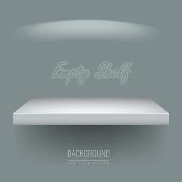 Realistic Empty shelf for exhibit your objects. Vector illustration. Stock Illustration