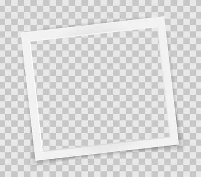 Realistic empty square photo frame overlay mockup isolated. Paper vintage Stock Illustration