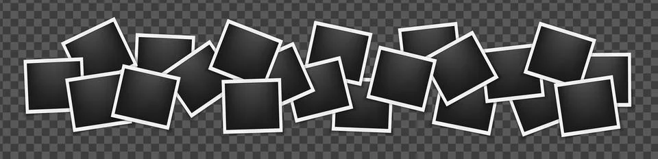 Realistic empty square photo frames mockup isolated. Paper vintage instant Stock-Illustration