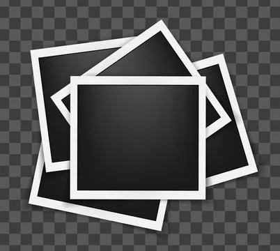 Realistic empty square photo frames mockup isolated. Paper vintage instant 库存插图