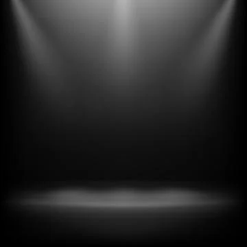 Realistic empty stylish dark studio room backdrop with light effects. Copyspace Stock Illustration