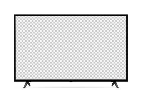 Realistic empty TV frame, mockup of a large modern black TV Stock Illustration