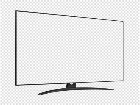 Realistic empty TV screen. Modern smart TV mockup with transparent screen i.. Stock Illustration