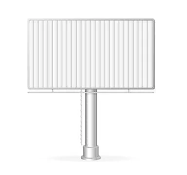 Realistic Empty White Billboard. Vector Stock Illustration