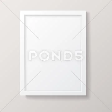 Realistic Empty White Picture Frame Stock Illustration