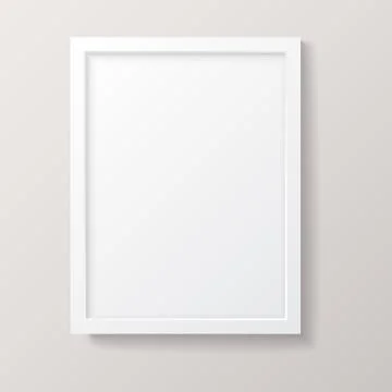Realistic Empty White Picture Frame Stock Illustration