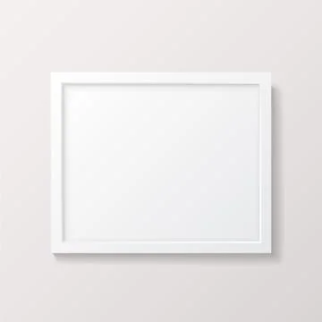 Realistic Empty White Picture Frame Mockup Stock Illustration