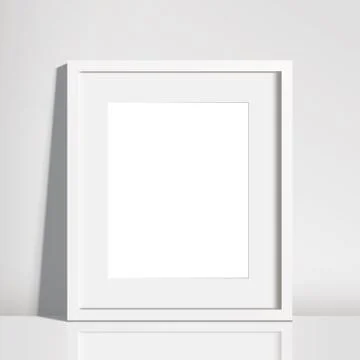 Realistic Empty White Picture Frame Mockup Stock Illustration