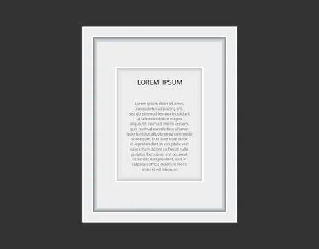 Realistic empty white vertical picture frame isolated on black background イラスト素材