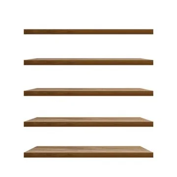 Realistic empty wooden shelf vector illustration Stock Illustration