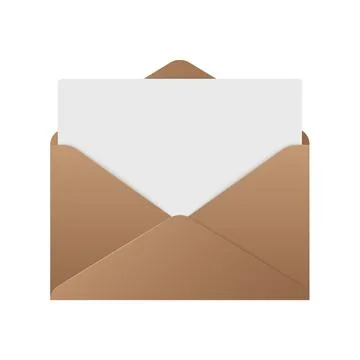 Realistic envelope. Opened retro envelope mockup isolated on white background Stock Illustration