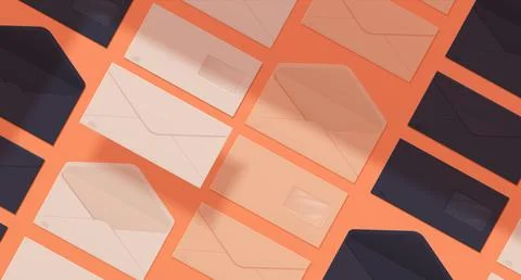 Realistic envelope pattern. Seamless texture of paper mails. Blank letter 스톡 일러스트