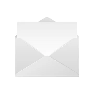Realistic envelope. Unfolded envelope mockup isolated on white background Stock Illustration