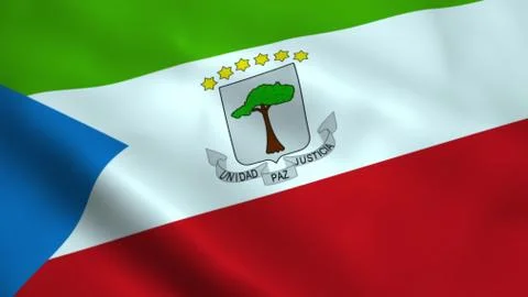 Realistic Equatorial Guinea flag Stock Illustration