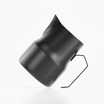 Realistic Espresso Steaming Pitcher Stainless Steel for Coffee Frothing Pict Illustrazione stock