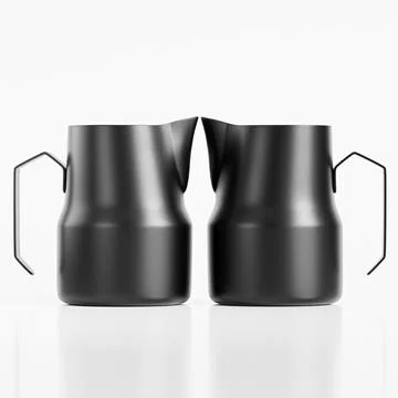 Realistic Espresso Steaming Pitcher Stainless Steel for Coffee Frothing Pict Stock-Illustration