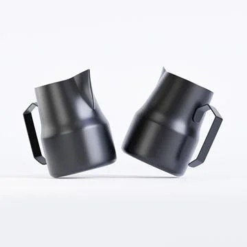 Realistic Espresso Steaming Pitcher Stainless Steel for Coffee Frothing Pict Stock-Illustration