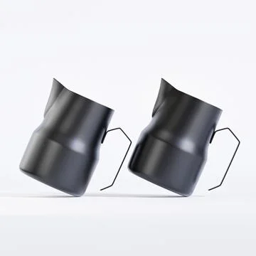 Realistic Espresso Steaming Pitcher Stainless Steel for Coffee Frothing Pict Illustrazione stock