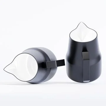 Realistic Espresso Steaming Pitcher Stainless Steel for Coffee Frothing Pict Illustrazione stock