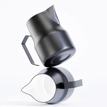 Realistic Espresso Steaming Pitcher Stainless Steel for Coffee Frothing Pict Stock-Illustration