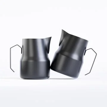Realistic Espresso Steaming Pitcher Stainless Steel for Coffee Frothing Pict Stock-Illustration