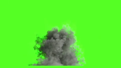 Realistic explosion 3d animated effect that followed with dark gray smokes Stock Footage 306967030
